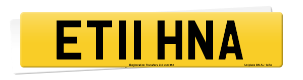 Registration number ET11 HNA